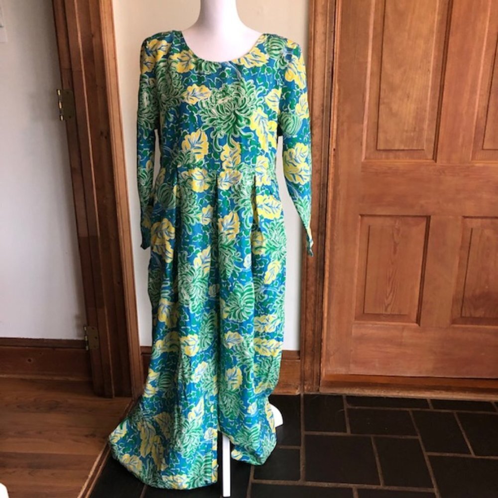 LILLY PULITZER Silk Wide Leg Romper Small 8-10 Vintage Botanical Print